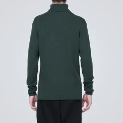 Outlet Muji Jersey de lana con cuello de tortuga acanalado