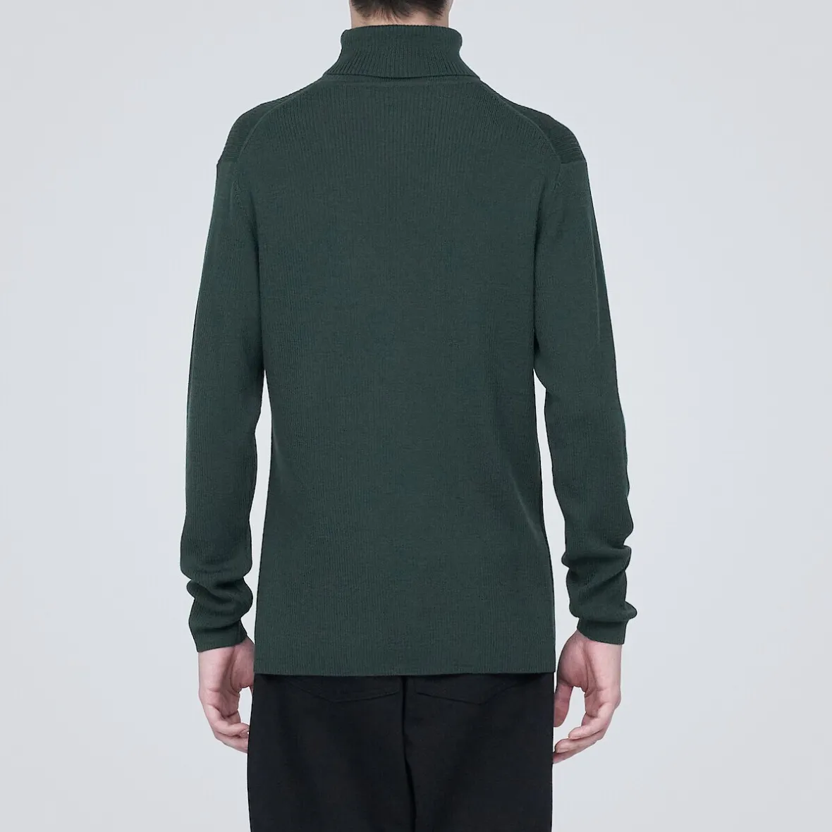 Outlet Muji Jersey de lana con cuello de tortuga acanalado