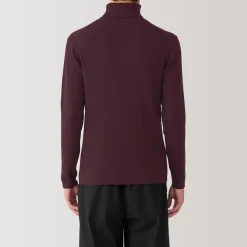 Outlet Muji Jersey de lana con cuello de tortuga acanalado