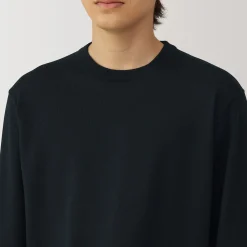 Hot Muji Jersey de lana de punto fino con cuello redondo para hombre