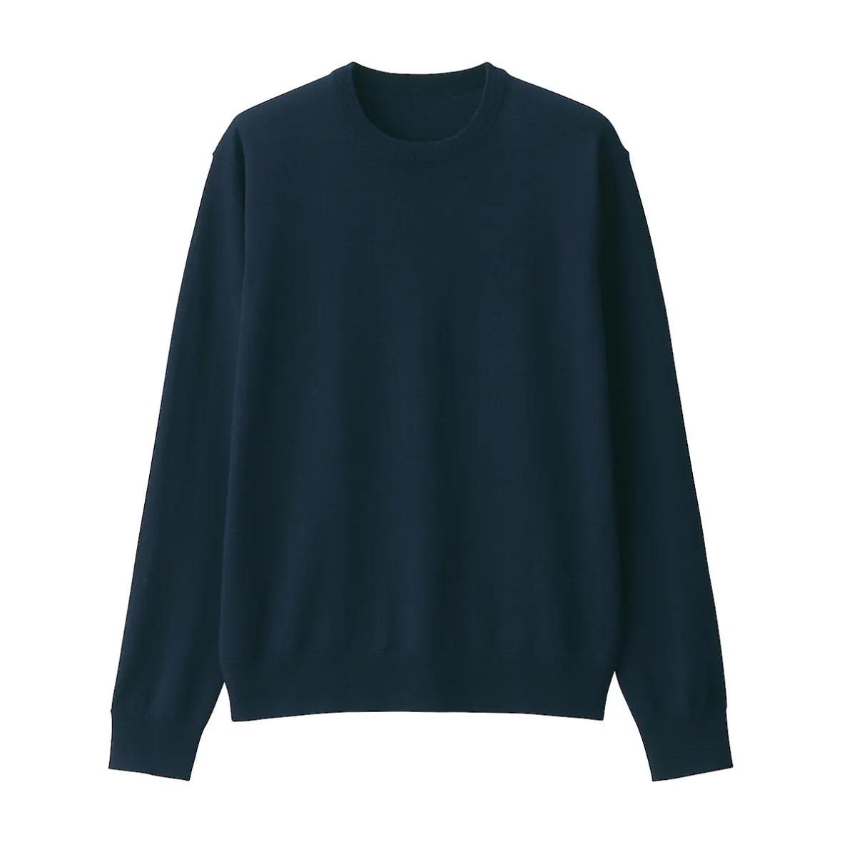 Hot Muji Jersey de lana de punto fino con cuello redondo para hombre