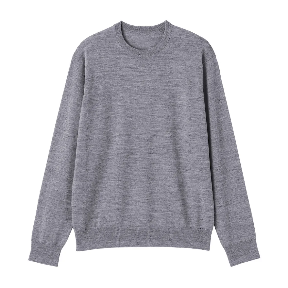 Sale Muji Jersey de lana de punto fino con cuello redondo para hombre
