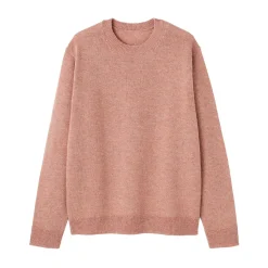 Outlet Muji Jersey de lana de punto medio con cuello redondo para hombre