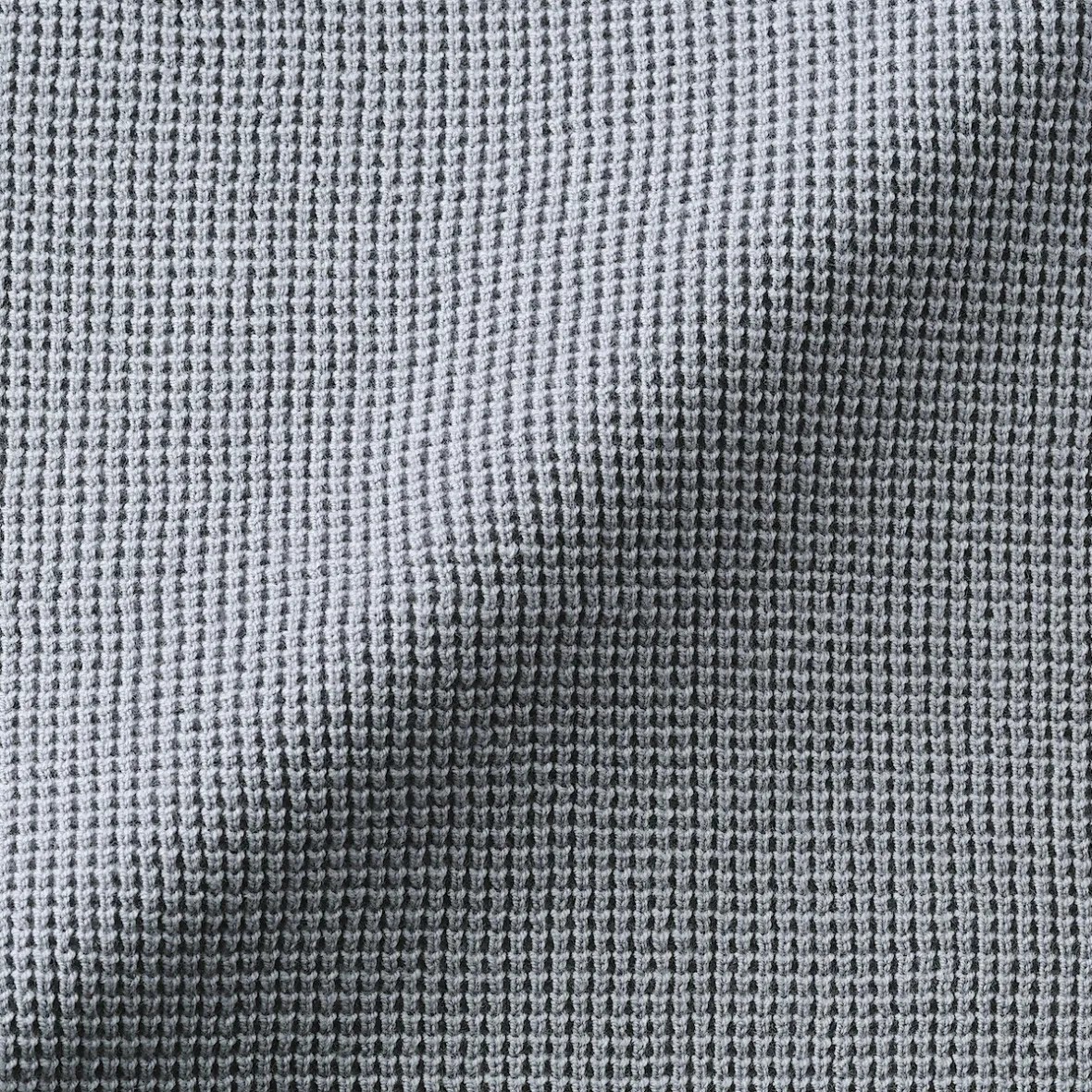 New Muji Jersey de punto con cuello redondo y tejido waffle en mezcla de algodón para hombre
