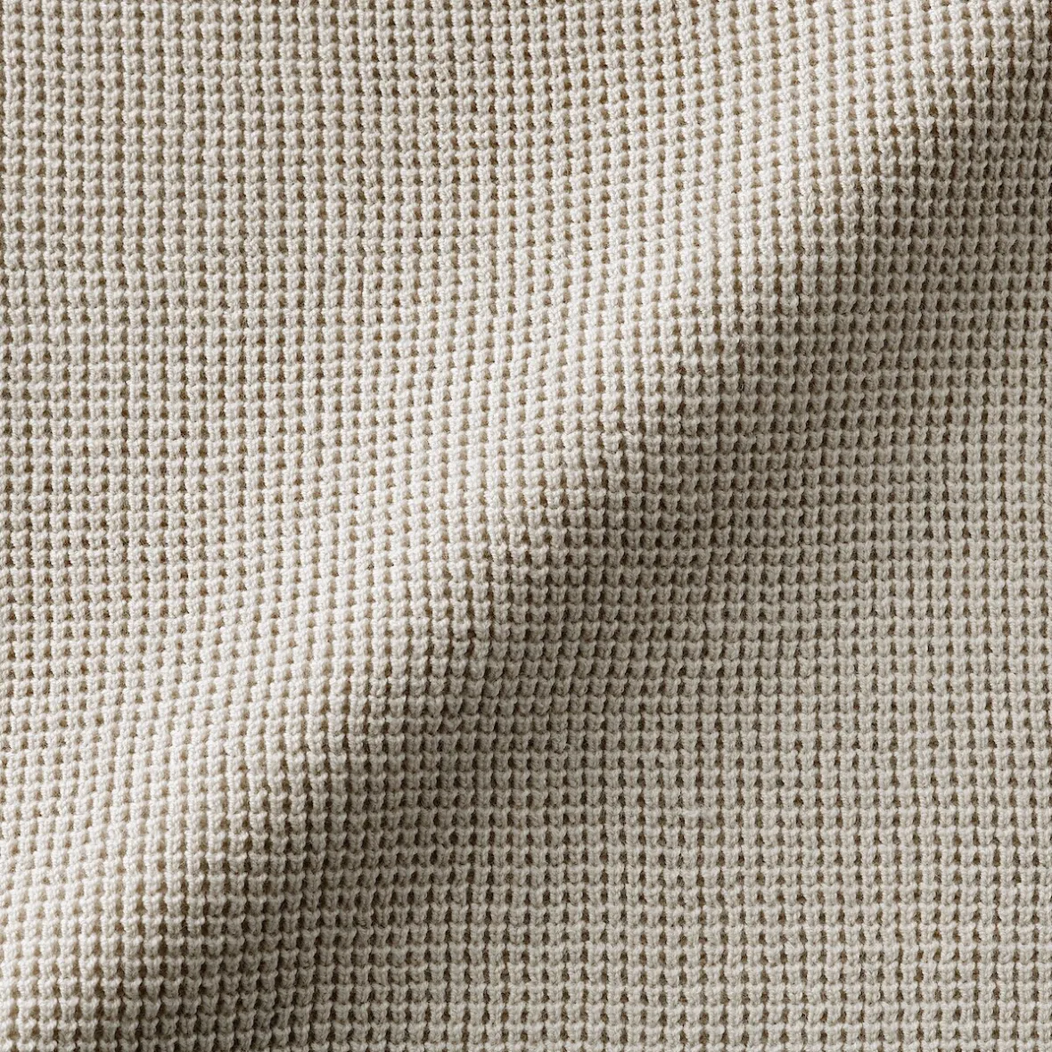 New Muji Jersey de punto con cuello redondo y tejido waffle en mezcla de algodón para hombre