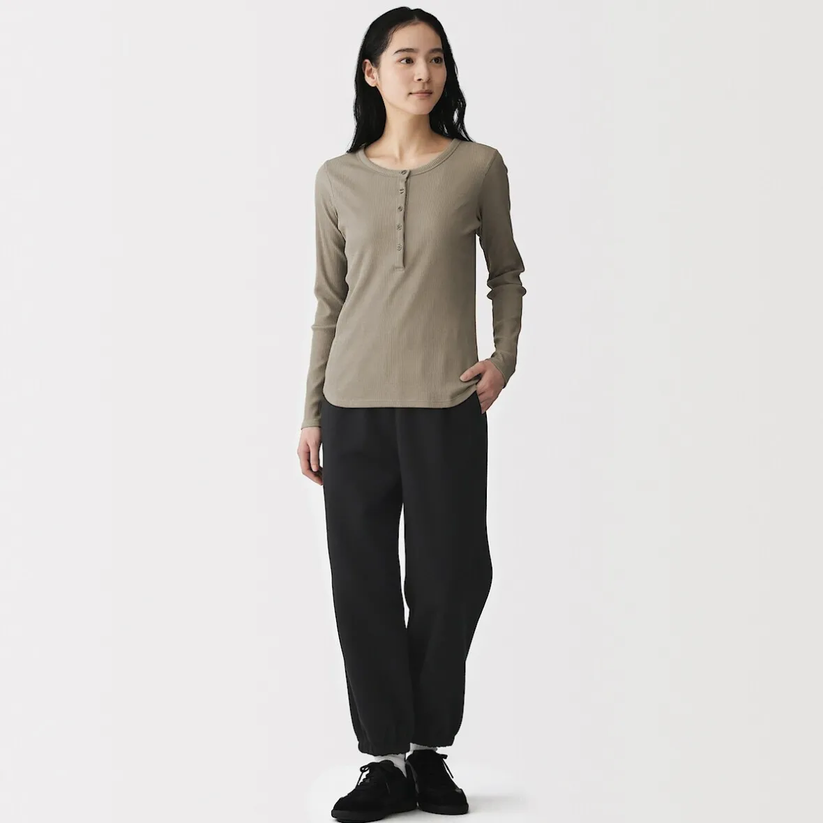 Outlet Muji Joggers de mezcla de algodón para mujer