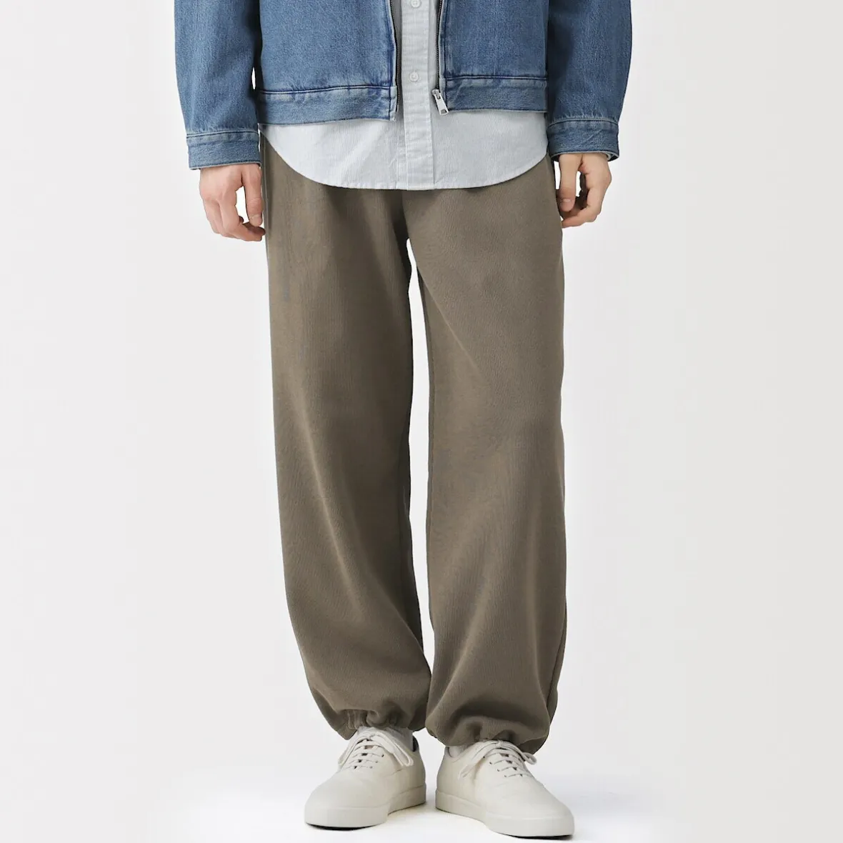 Sale Muji Joggers de punto con dobladillo abierto para hombre