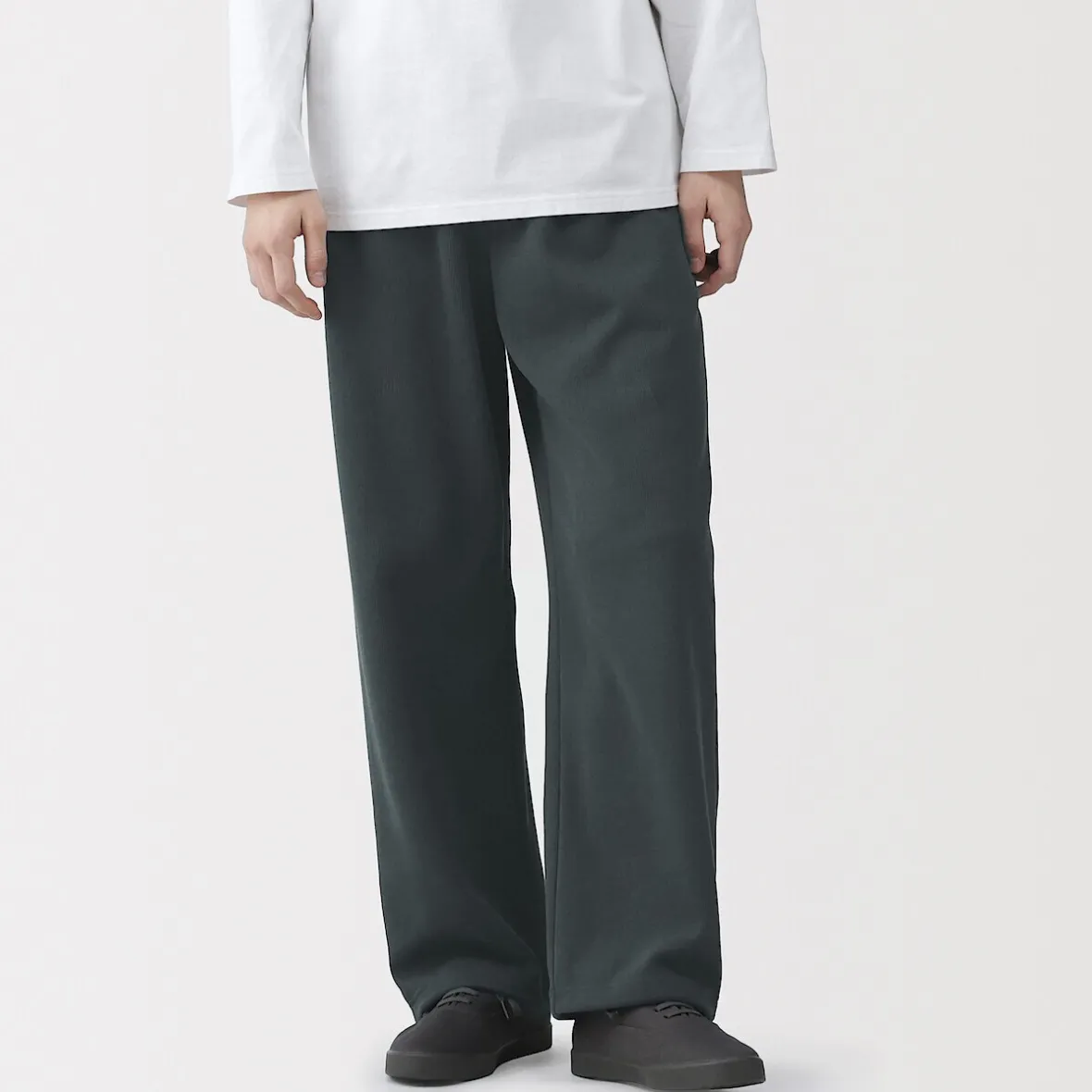 Sale Muji Joggers de punto con dobladillo abierto para hombre