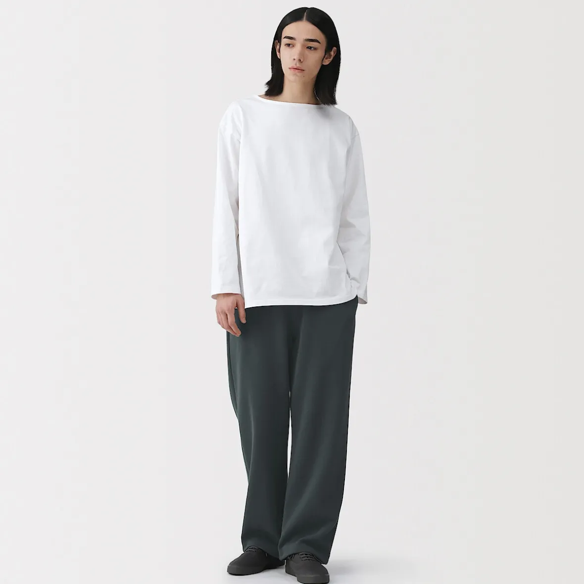 Sale Muji Joggers de punto con dobladillo abierto para hombre
