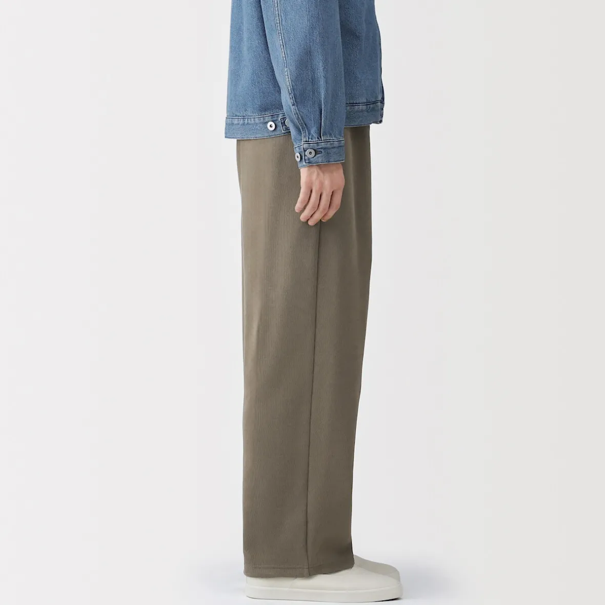 Sale Muji Joggers de punto con dobladillo abierto para hombre
