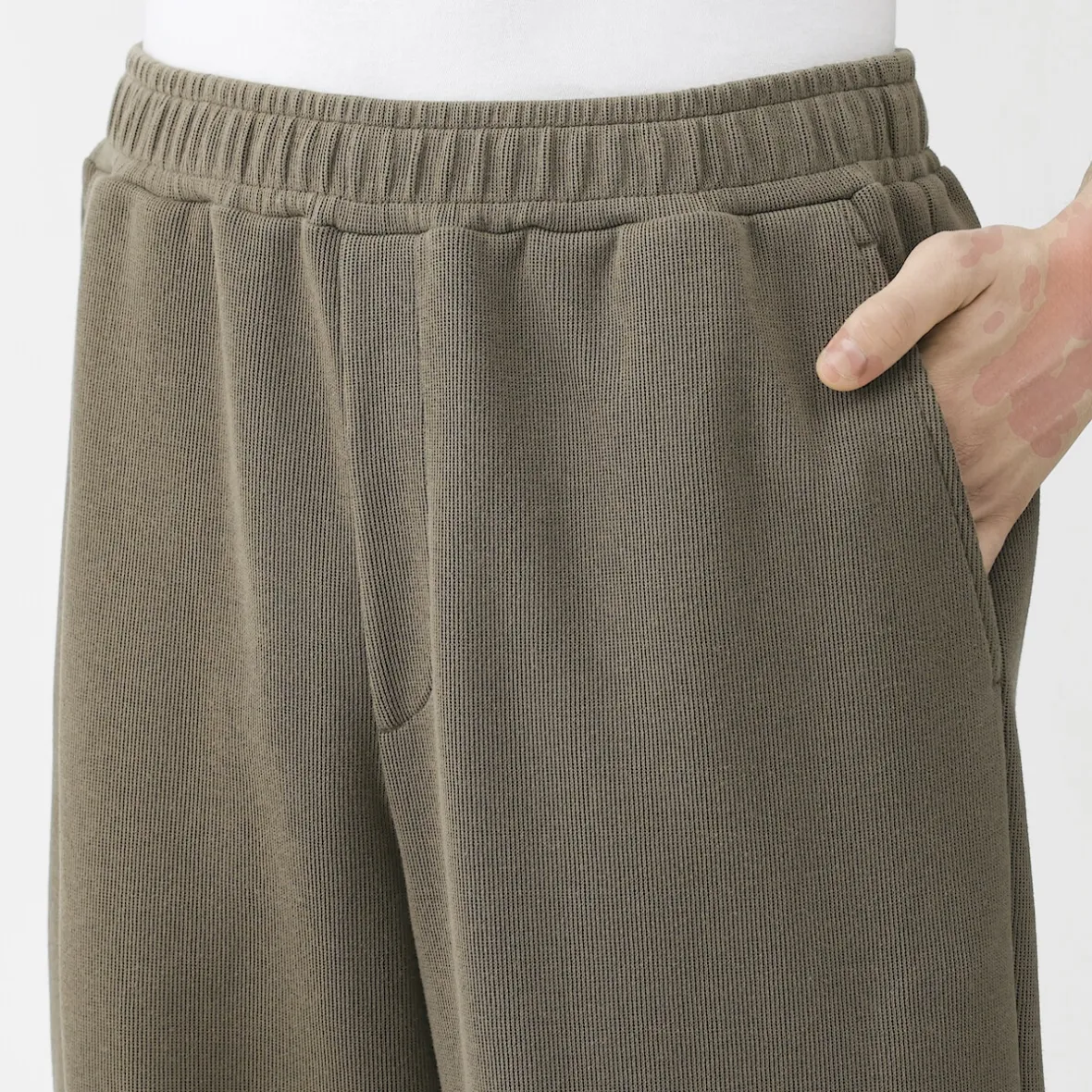 Sale Muji Joggers de punto con dobladillo abierto para hombre