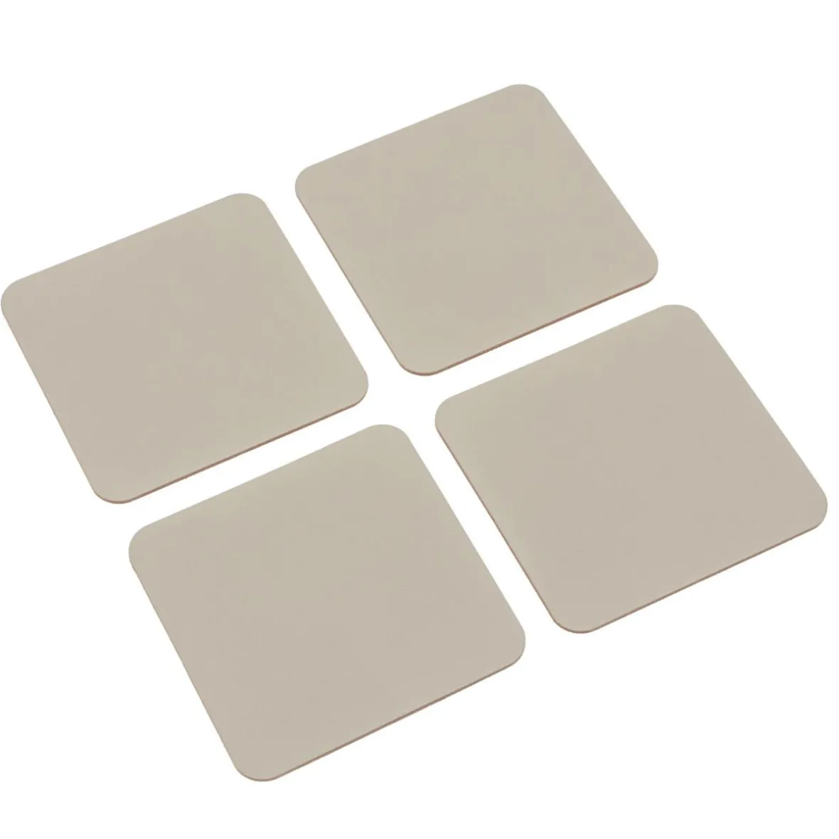 Hot Muji Juego de 4 posavasos rectangulares de cuero reciclado, Gris Ceniza