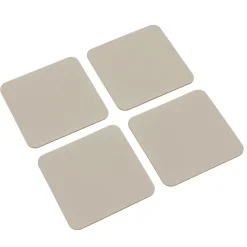Hot Muji Juego de 4 posavasos rectangulares de cuero reciclado, Gris Ceniza