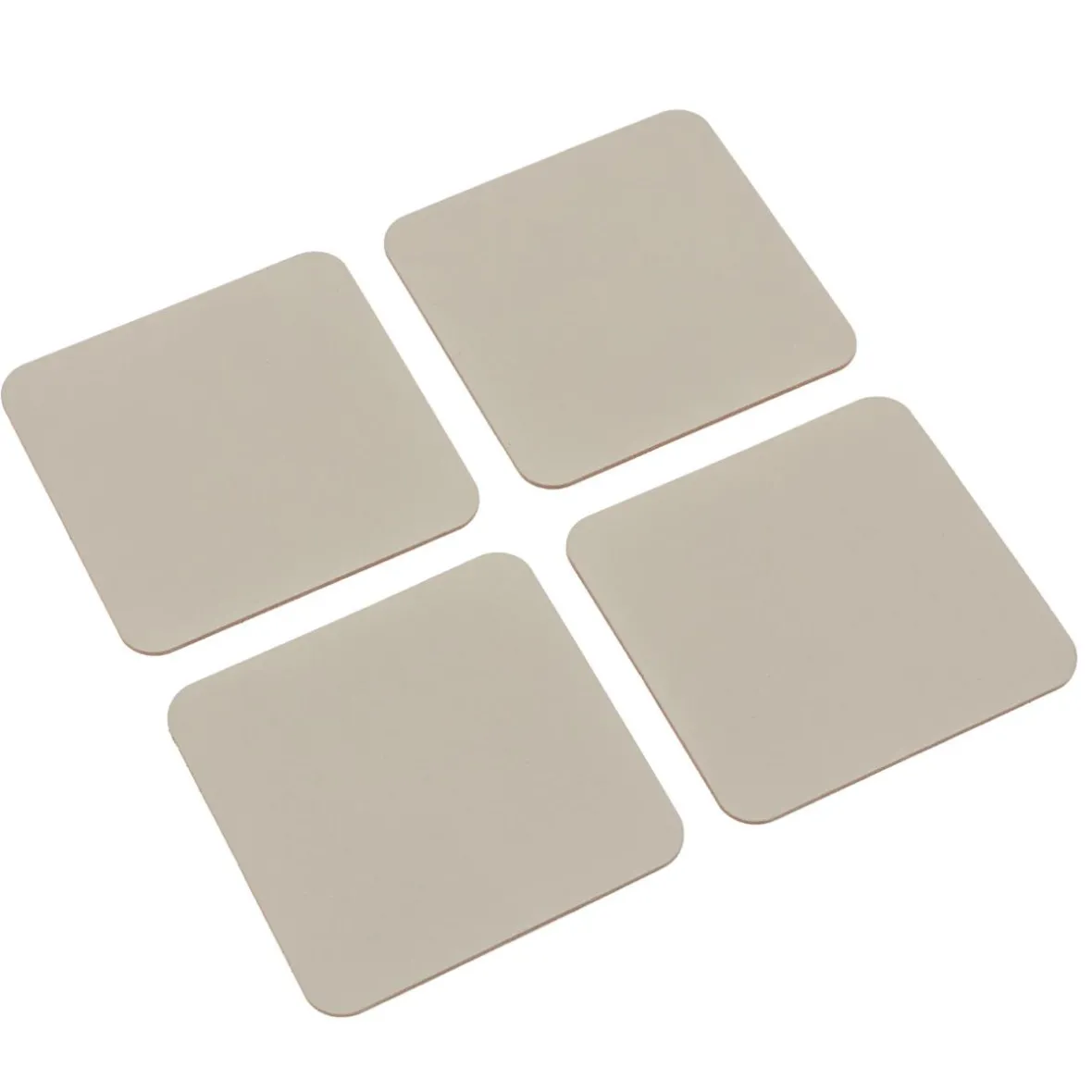 Hot Muji Juego de 4 posavasos rectangulares de cuero reciclado, Gris Ceniza