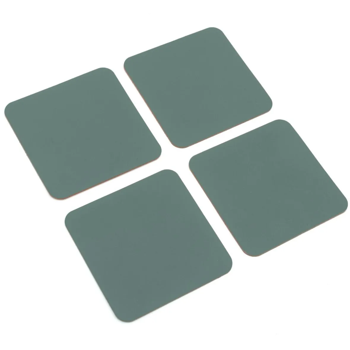 Sale Muji Juego de 4 posavasos rectangulares de cuero reciclado, Eucalipto