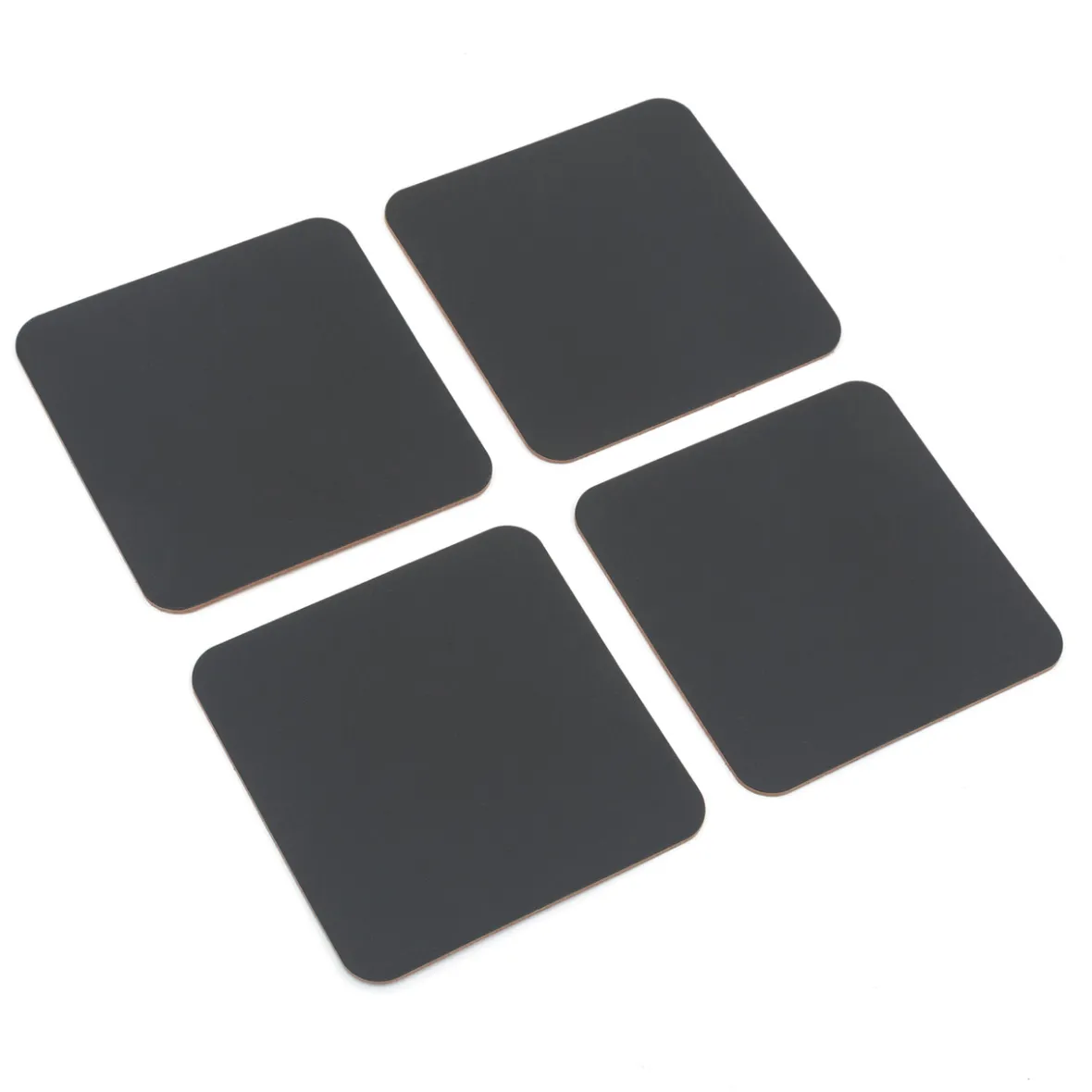 Hot Muji Juego de 4 posavasos rectangulares de cuero reciclado,Grafito