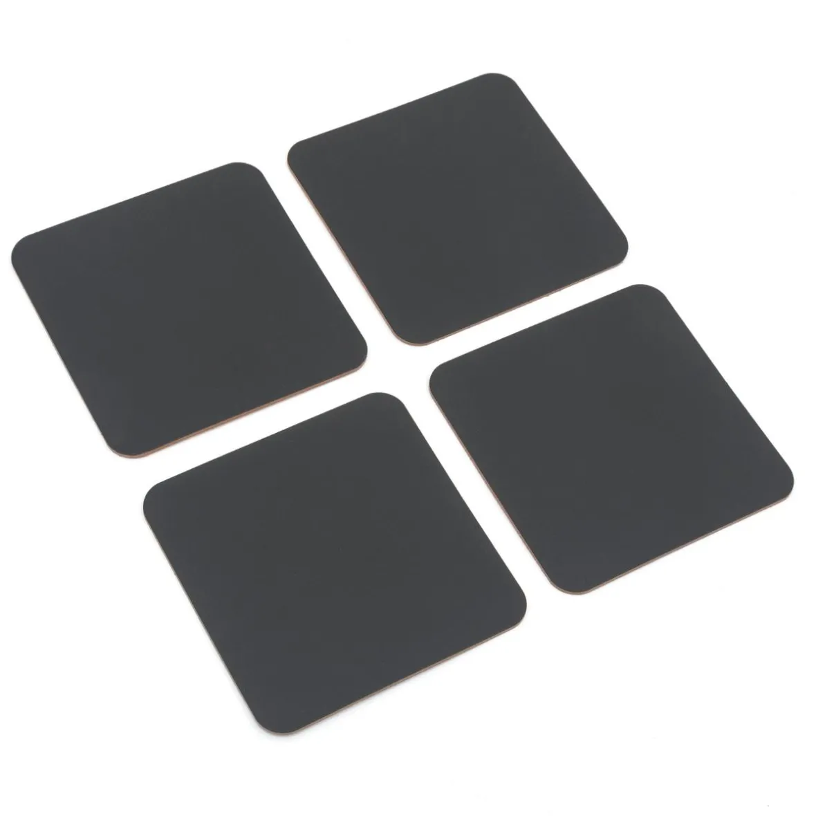 Hot Muji Juego de 4 posavasos rectangulares de cuero reciclado,Grafito