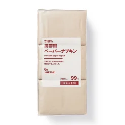 New Muji Juego de 6 servilletas portátiles de papel sin blanquear