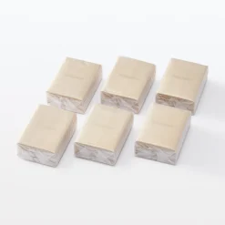 New Muji Juego de 6 servilletas portátiles de papel sin blanquear
