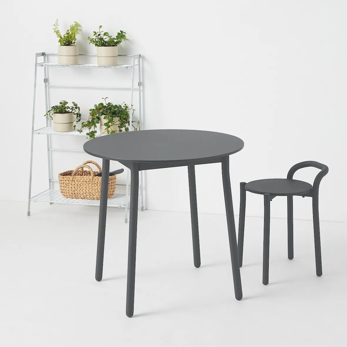 Muji Mesa de aluminio - Pequeña - Gris oscuro