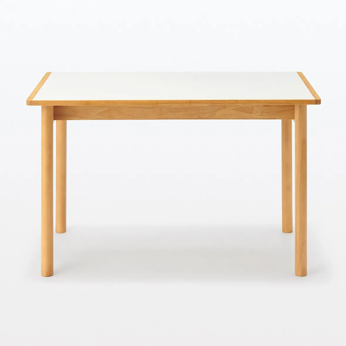 Discount Muji Mesa de madera de caucho con tapa de melamina rectangular pequeña