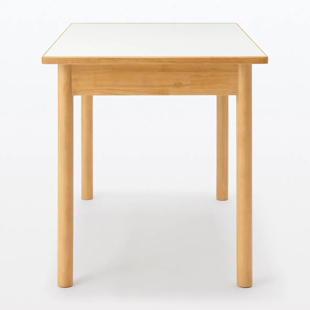 Discount Muji Mesa de madera de caucho con tapa de melamina rectangular pequeña