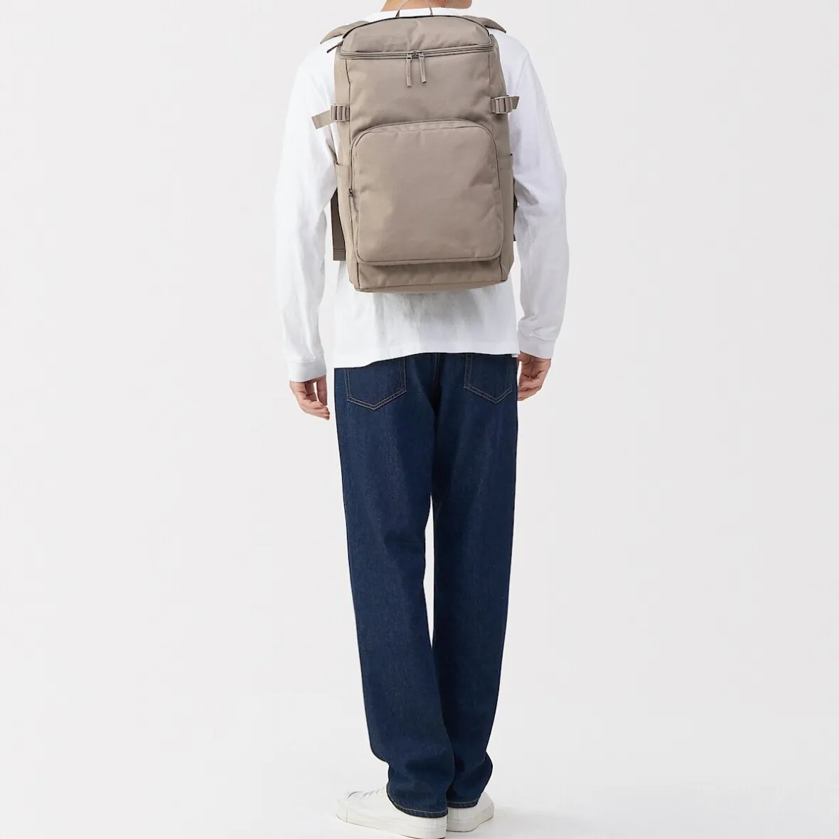 Hot Muji Mochila de cierre superior y poliéster reciclado repelente al agua