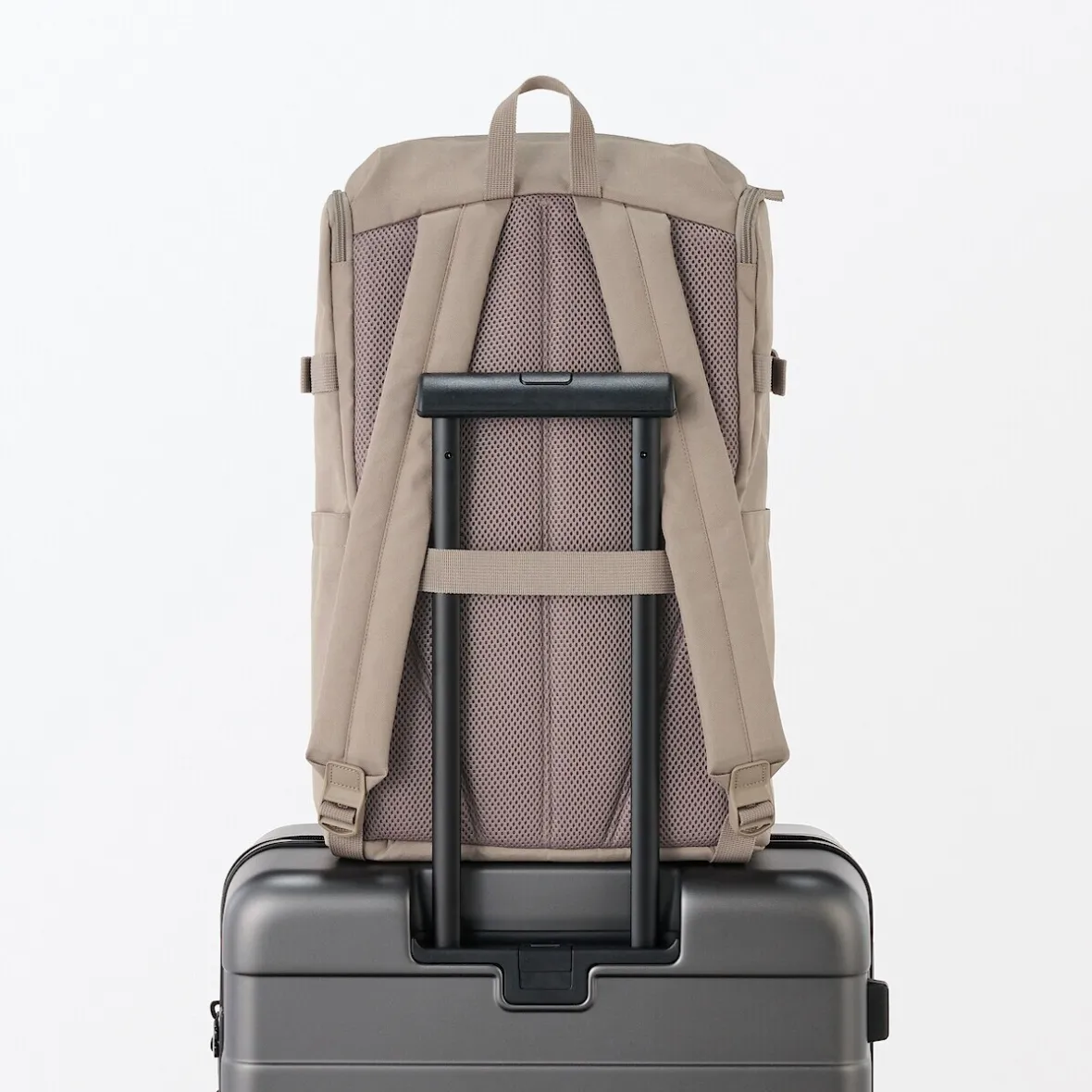Hot Muji Mochila de cierre superior y poliéster reciclado repelente al agua