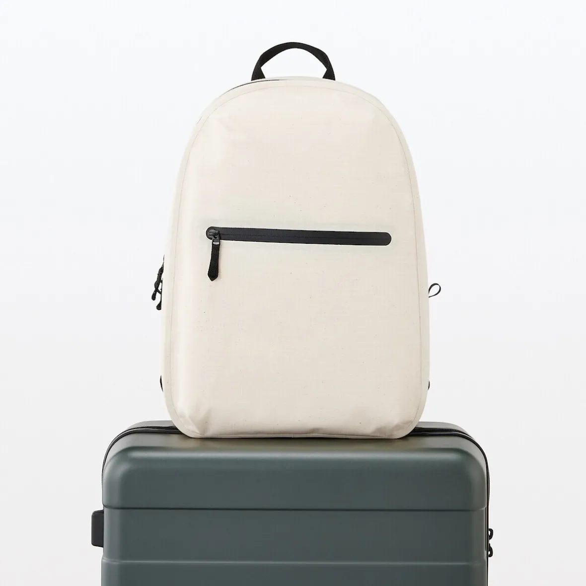 Best Muji Mochila impermeable de algodón Blanco Natural