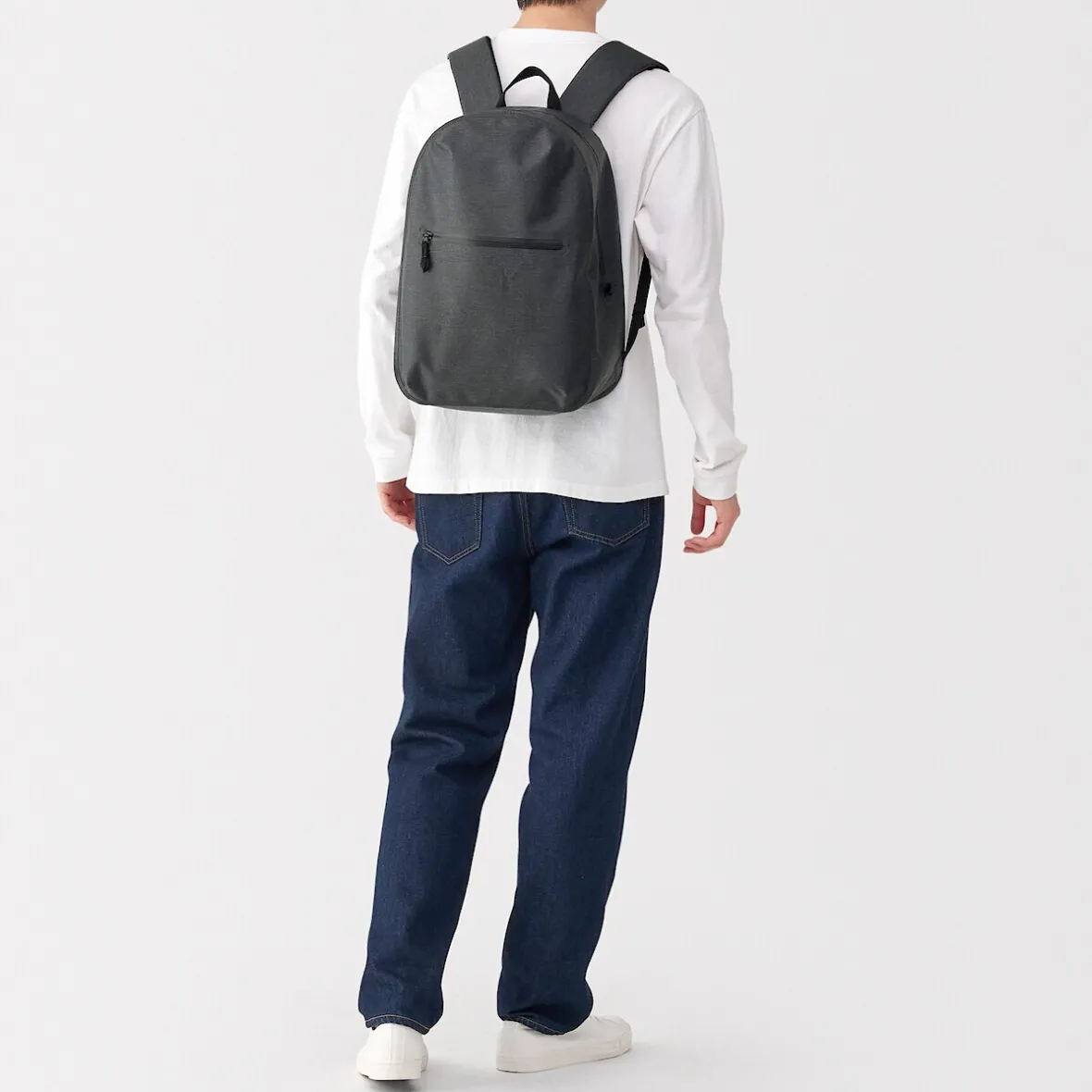 Clearance Muji Mochila impermeable de poliéster reciclado Gris Oscuro