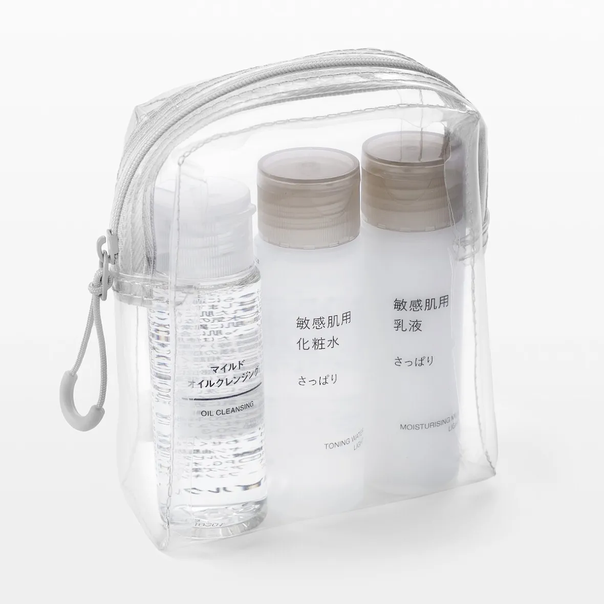 Hot Muji Neceser transparente ‐ Estuche de viaje 12 x 10 x 4 cm