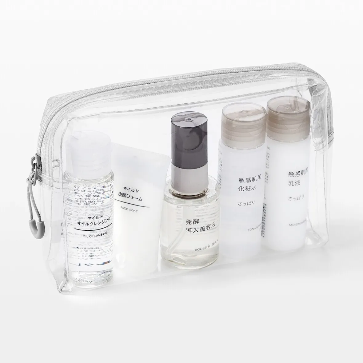 Clearance Muji Neceser transparente ‐ Estuche de viaje 12 x 18,5 x 4 cm