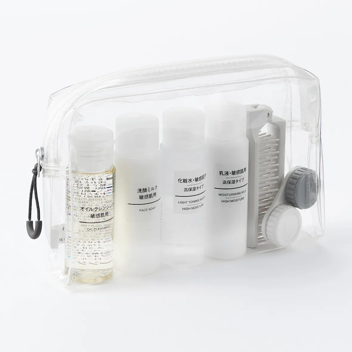 Clearance Muji Neceser transparente ‐ Estuche de viaje 12 x 18,5 x 4 cm