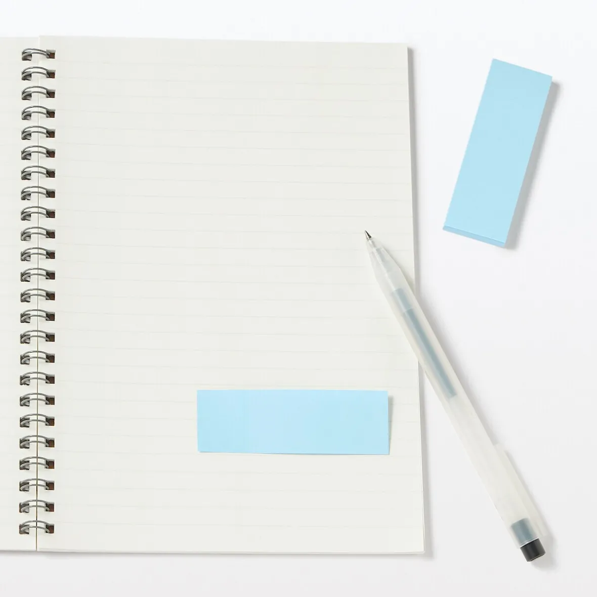 Hot Muji Notas Adhesivas — Lisas, Pack de 2 Azul