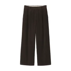 Outlet Muji Pantalón ancho plisado de pana en mezcla de kapok para mujer