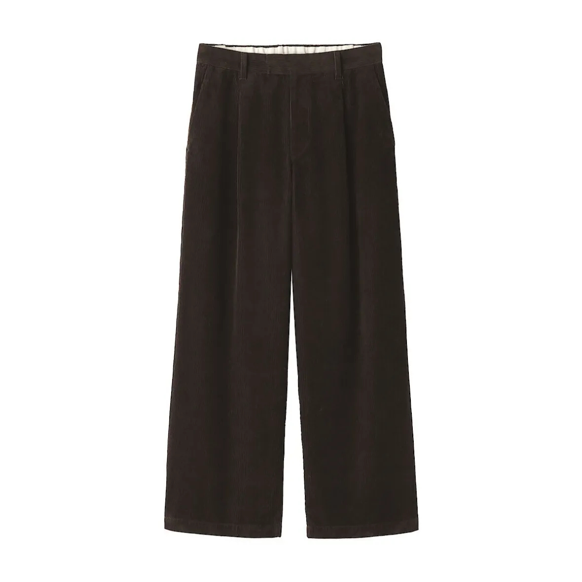 Outlet Muji Pantalón ancho plisado de pana en mezcla de kapok para mujer