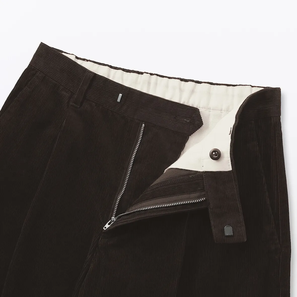 Outlet Muji Pantalón ancho plisado de pana en mezcla de kapok para mujer