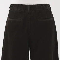 Outlet Muji Pantalón ancho plisado de pana en mezcla de kapok para mujer