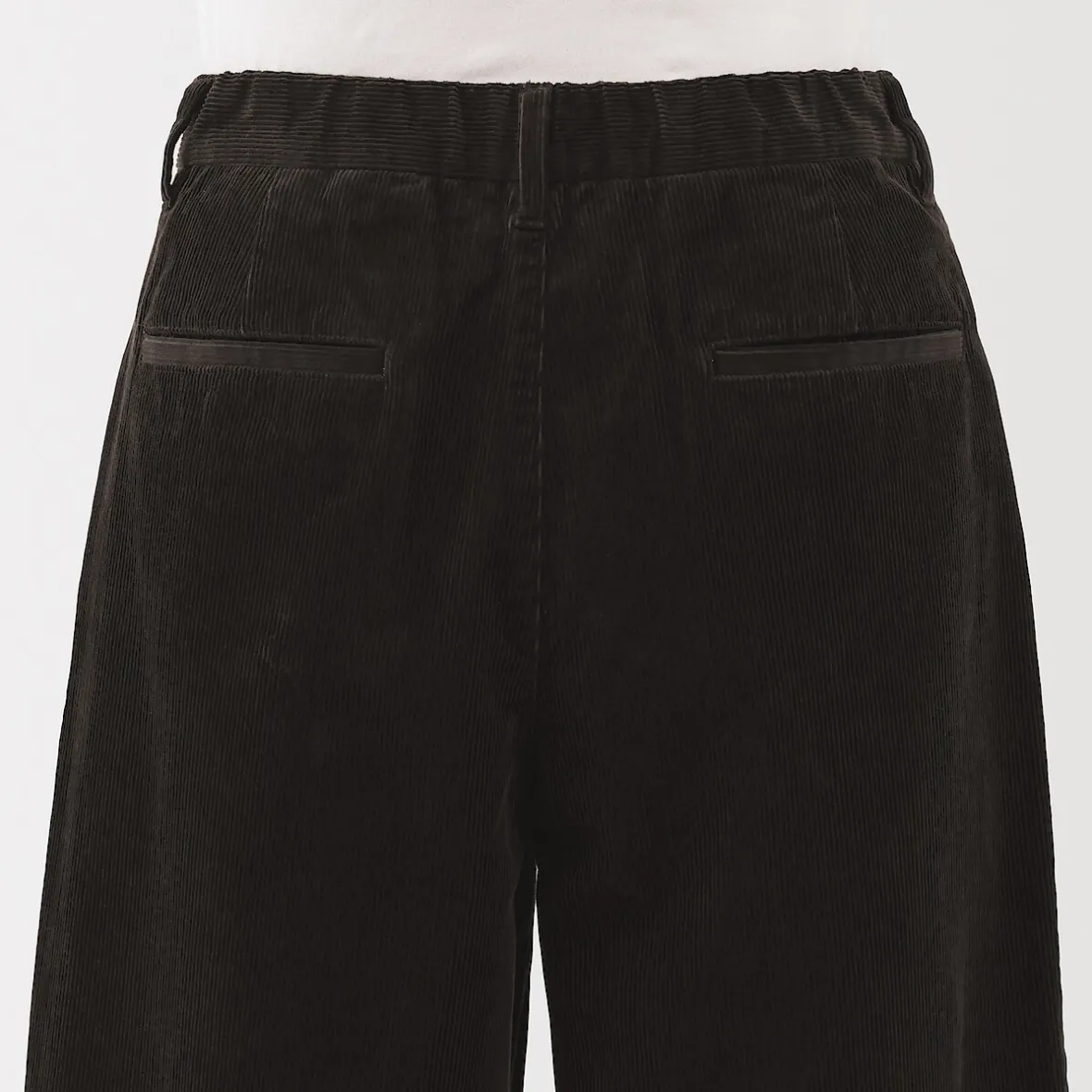 Outlet Muji Pantalón ancho plisado de pana en mezcla de kapok para mujer
