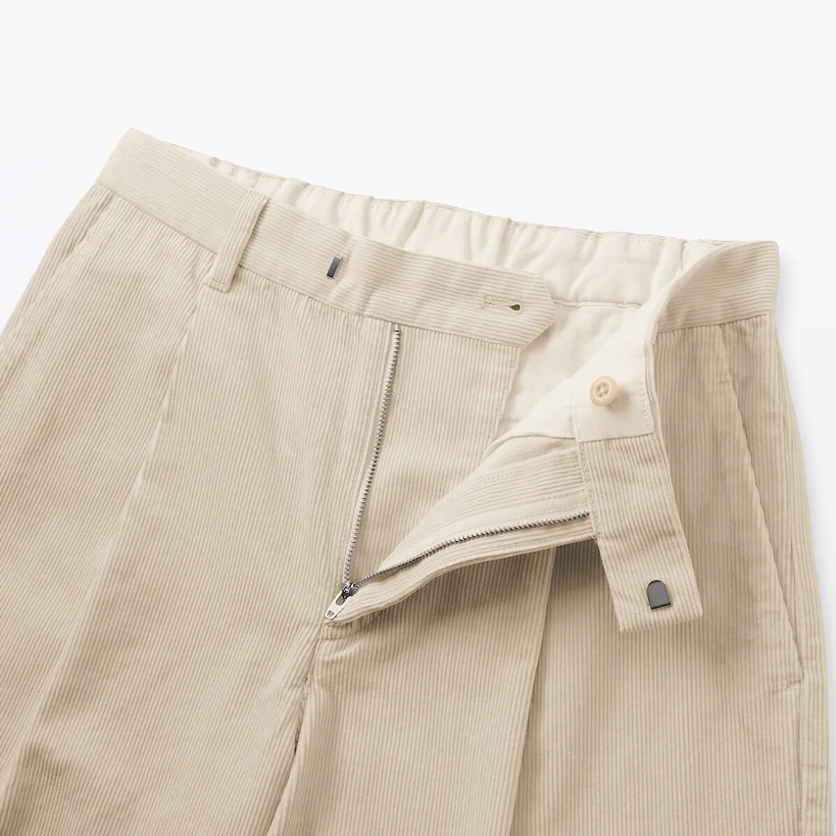 Outlet Muji Pantalón ancho plisado de pana en mezcla de kapok para mujer