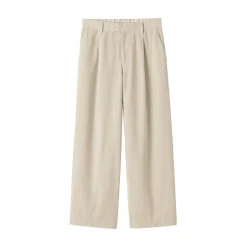 Outlet Muji Pantalón ancho plisado de pana en mezcla de kapok para mujer