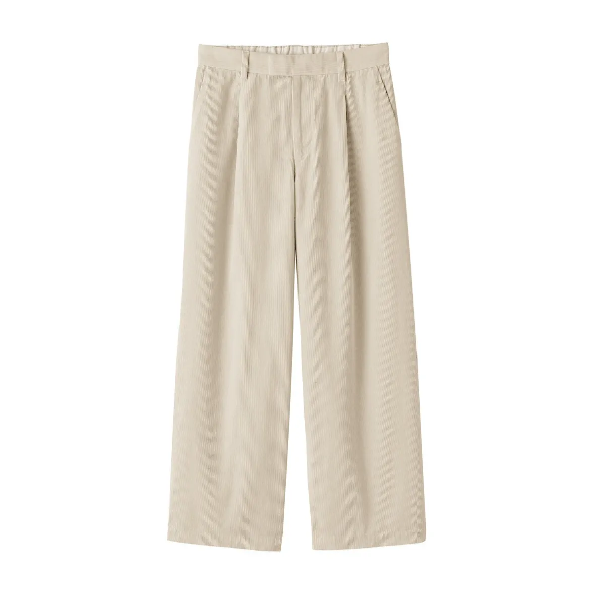 Outlet Muji Pantalón ancho plisado de pana en mezcla de kapok para mujer