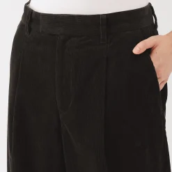 Outlet Muji Pantalón ancho plisado de pana en mezcla de kapok para mujer