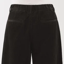 Outlet Muji Pantalón ancho plisado de pana en mezcla de kapok para mujer