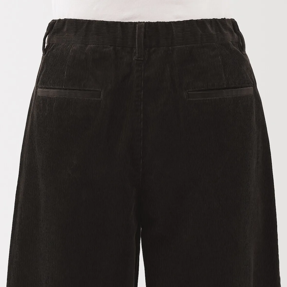 Outlet Muji Pantalón ancho plisado de pana en mezcla de kapok para mujer