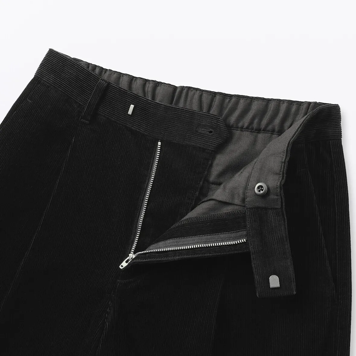 Outlet Muji Pantalón ancho plisado de pana en mezcla de kapok para mujer