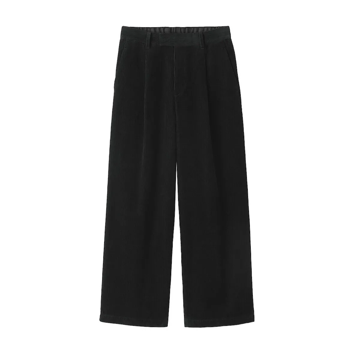 Outlet Muji Pantalón ancho plisado de pana en mezcla de kapok para mujer