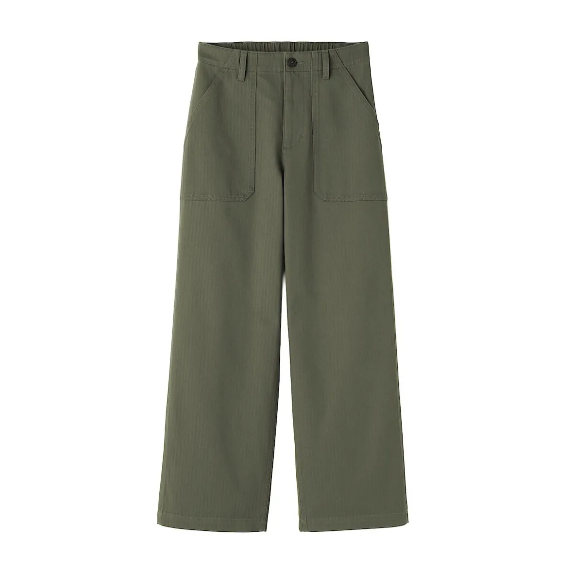 Outlet Muji Pantalón de algodón con patrón de espina de pez para mujer