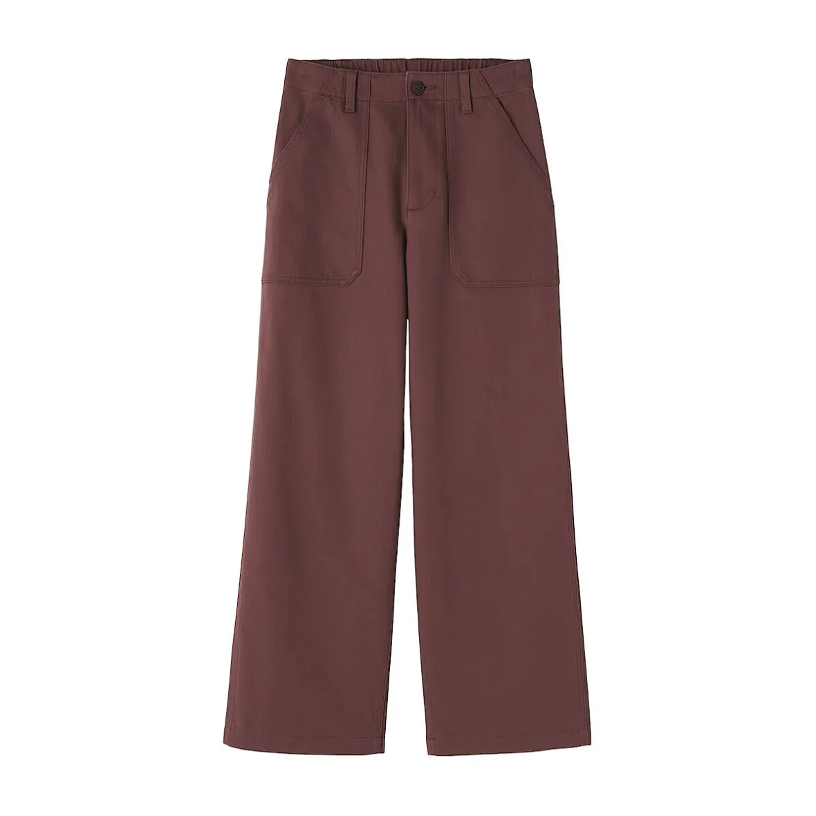 Outlet Muji Pantalón de algodón con patrón de espina de pez para mujer