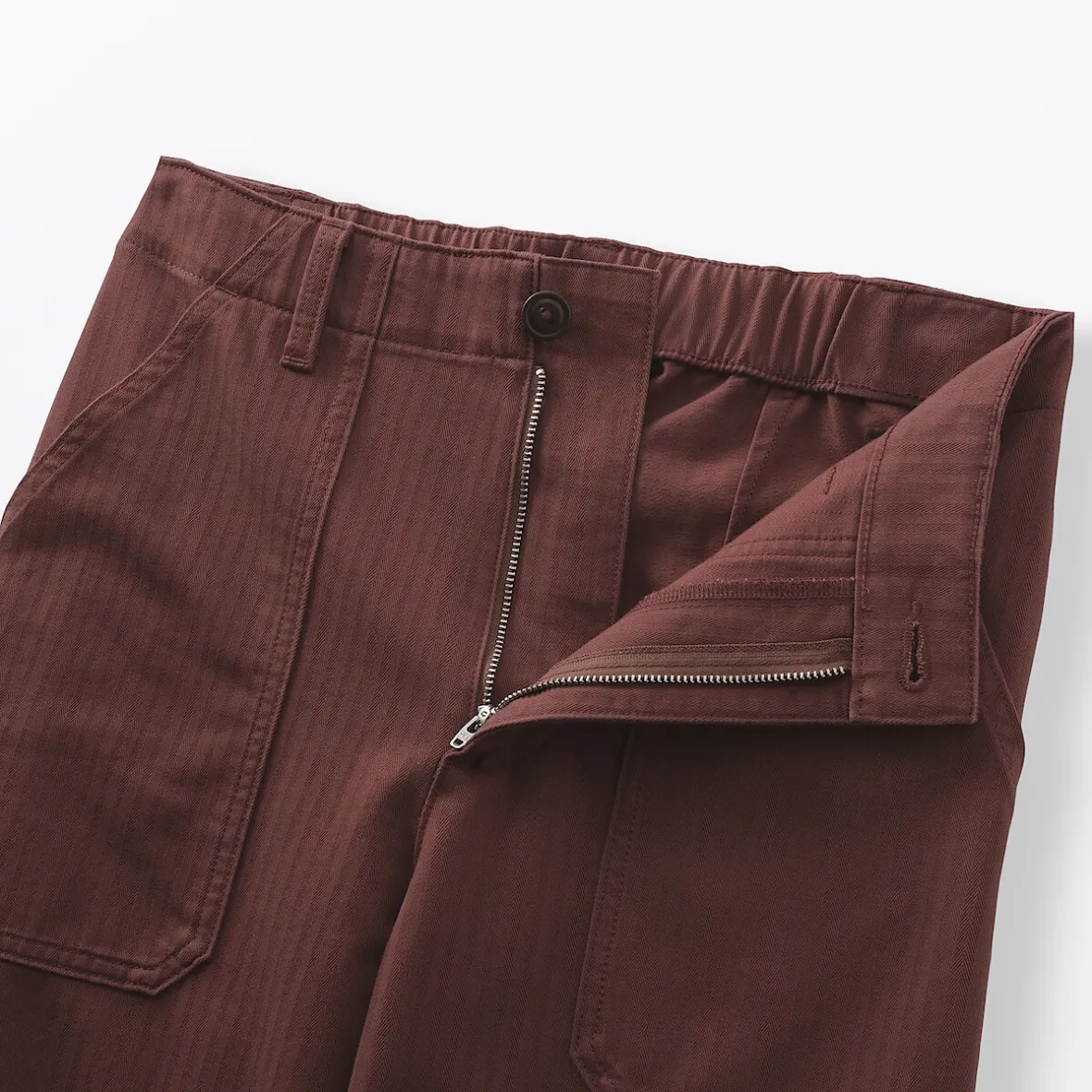 Outlet Muji Pantalón de algodón con patrón de espina de pez para mujer